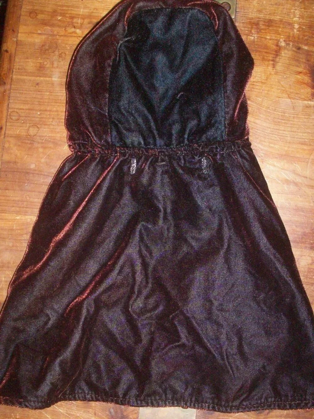 Gothic Large Doll Burgundy Velvet Satin Lined Cape w/ Pearl Closure 9.5